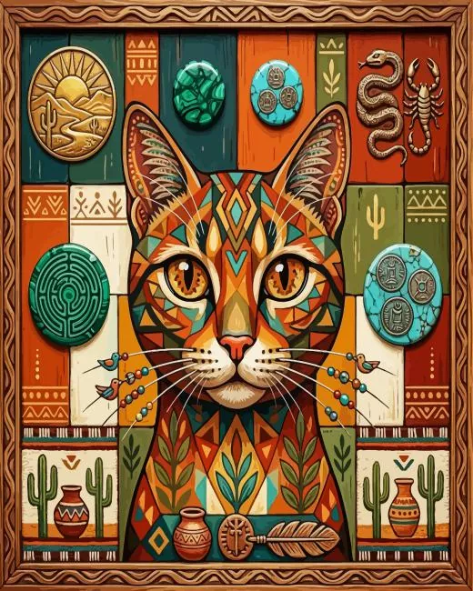 Whimsical Cat Art Paint By Numbers
