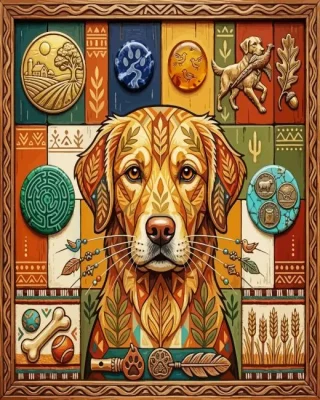 Whimsical Dog Art Paint By Numbers 