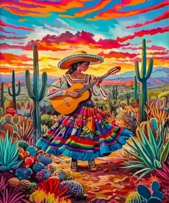 Mexican Lady Paint By Numbers