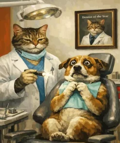 Mr Dentist Cat Paint By Numbers