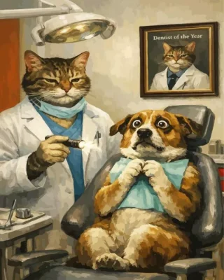 Mr Dentist Cat Paint By Numbers