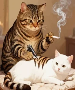 Tattoo Artist Cat Paint By Numbers