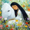 Lady And White Horse Paint By Numbers
