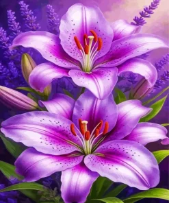 Purple Flowers Paint By Numbers