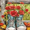 Shoes And Flowers Paint By Numbers