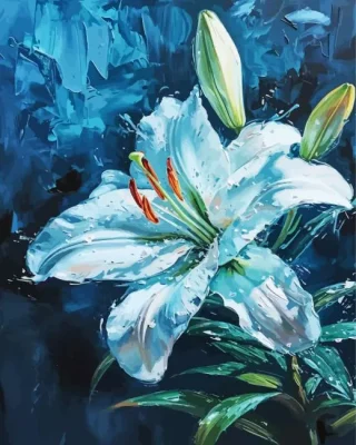 White Flower Paint By Numbers 