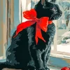 Adorable Black Cat Paint By Numbers