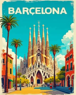 Barcelona Poster Paint By Numbers 