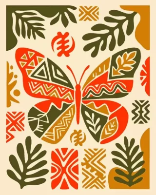 Boho Butterfly Paint By Numbers