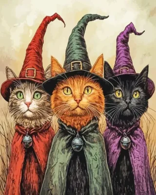 Cat Witches Paint By Numbers 