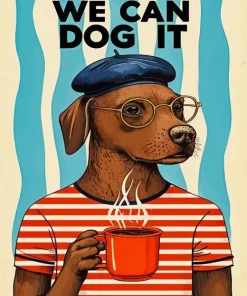 Dog Drinking Paint By Numbers