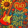 Peace Love Rock Roll Paint By Numbers
