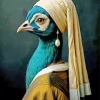 Peacock With Pearl Earring Paint By Numbers