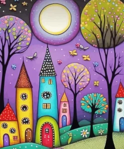Whimsical Houses Paint By Numbers