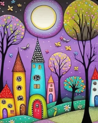 Whimsical Houses Paint By Numbers