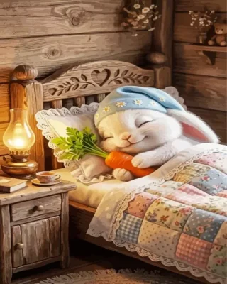 Adorable Rabbit Paint By Numbers 