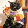 Cat And Flowers Paint By Numbers