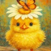 Cute Chick And Butterflies Paint By Numbers