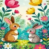 Cute Rabbits By Numbers