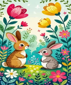 Cute Rabbits By Numbers
