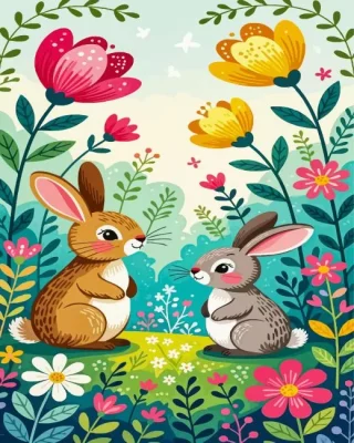 Cute Rabbits By Numbers