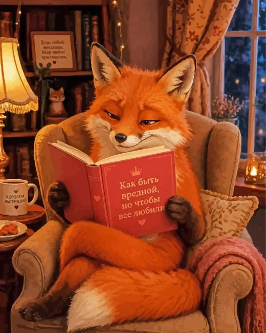 Fox Reading A Book Paint By Numbers