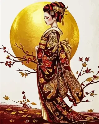 Geisha Lady Art Paint By Numbers