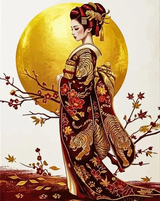 Geisha Lady Art Paint By Numbers