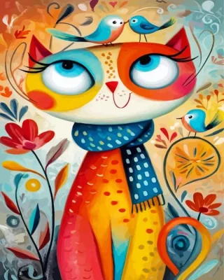 Whimsical Cat Paint By Numbers 