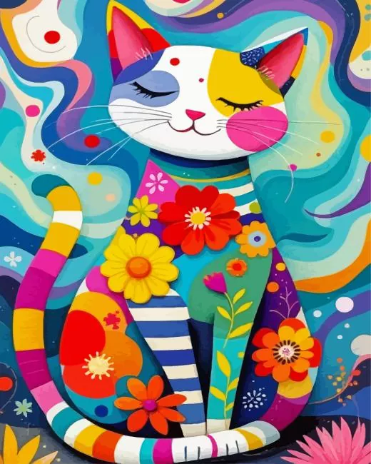 Whimsical Cat Paint By Numbers