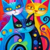 Whimsical Cats Art Paint By Numbers