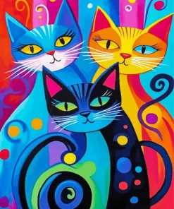 Whimsical Cats Art Paint By Numbers