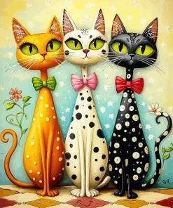 Whimsical Cats Paint By Numbers