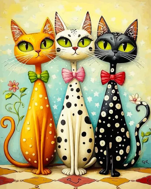 Whimsical Cats Paint By Numbers