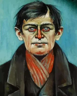 Head of a Man With Red Eyes Paint By Numbers